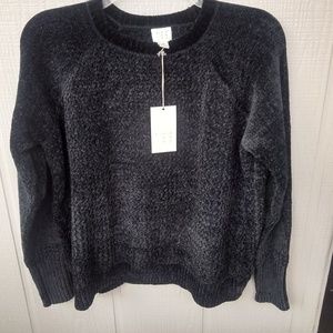 A.n.d Black Velvet Rounded Neck Sweater.